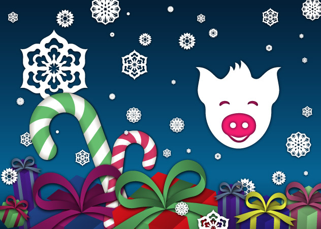 TownHog Holiday Card Illustration by Kyle McGuire